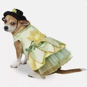 NWT DISNEY PARKS DISNEY TAILS TIANA PRINCESS & THE FROG DOG COSTUME & WIG SIZE S